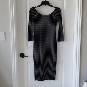Zara black and white fitted dress